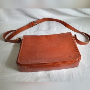 Leather messanger bag. Crossbody. Made In Italy